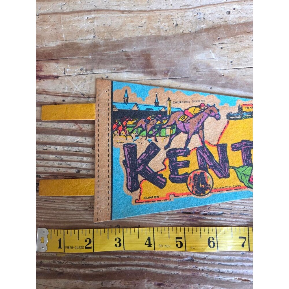 VTG Kentucky Felt Pennant Map Churchill Downs Landmarks 12.5" - Picture 2 of 7